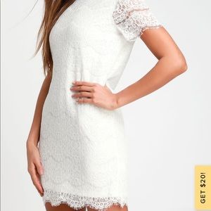 Lulus ivory lace shift dress